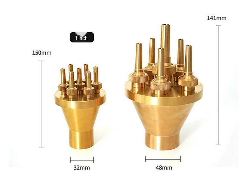 Brass Mushroom Ice Column Jet Fountain Nozzle for Pool and Rockery Landscaping