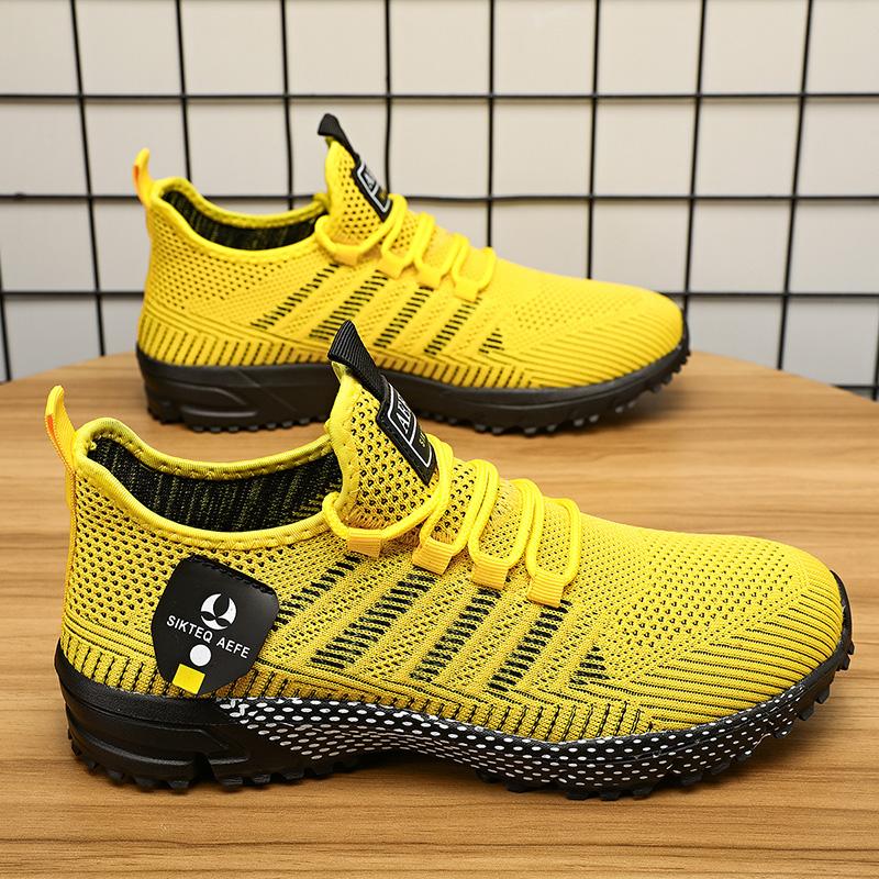 Sportschuhe Sommerschuhe Laufschuhe Fliegende gewebte und atmungsaktive Laufschuhe Leichte Mesh-Herren-Freizeitschuhe Herren