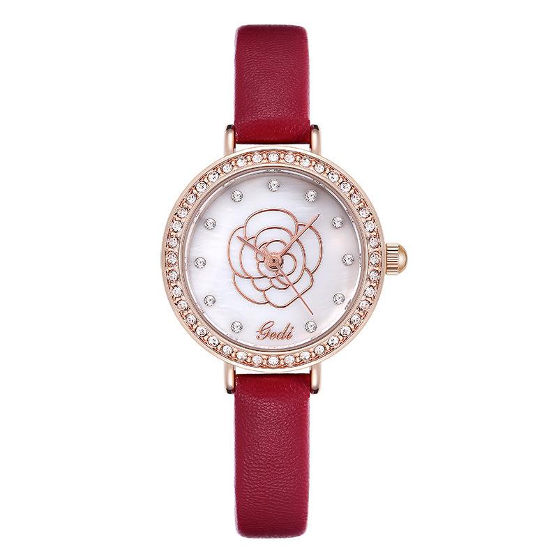 With Dial Diamond Round Belt Wrist Women'S Watch Fashionable And Fresh Student Casual Women'S Watch