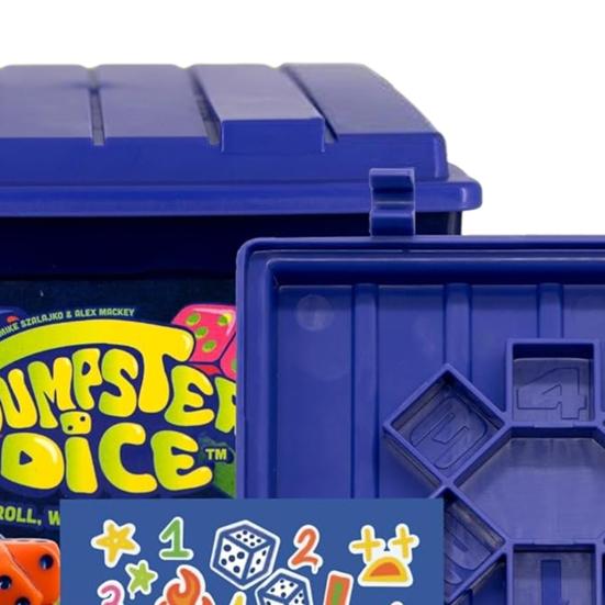 Dumpster Dice Set Fast-Paced Family Dice Game 2-4 Players Board And Dice Game with Dumpster 80 Dices And Graffiti Stickers for Game Night Travel Party
