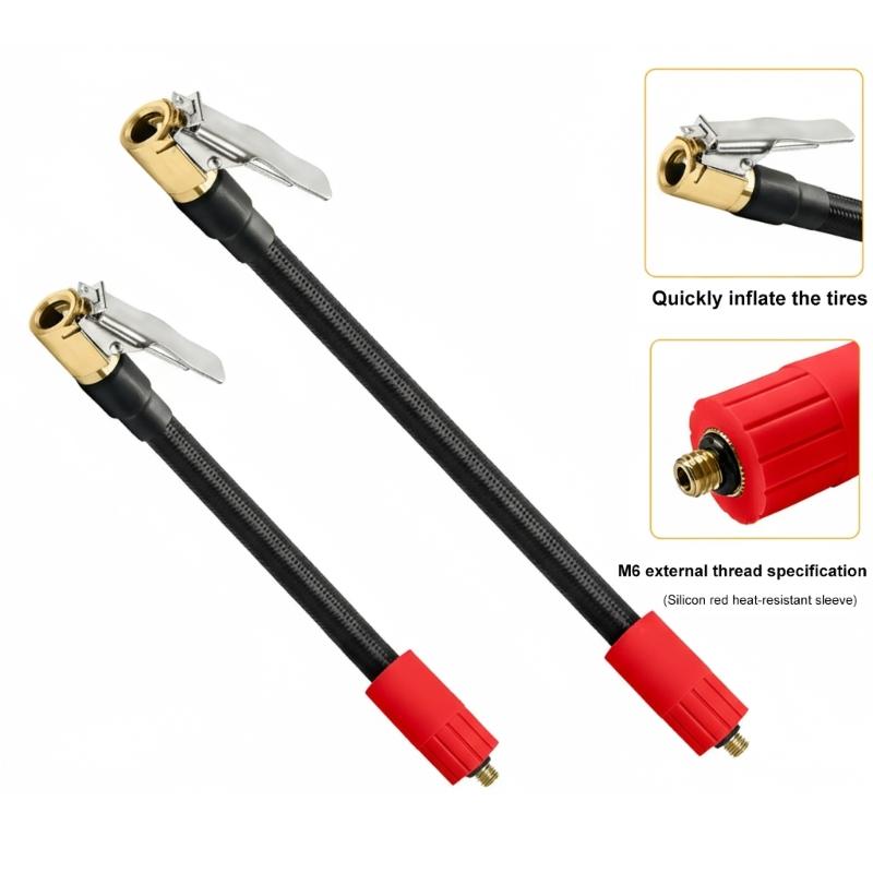 6mm Thread Air Hose Suitable for Most Inflators 100CM Flexible Tube Quick Connection Tire Inflation Accessory for Auto