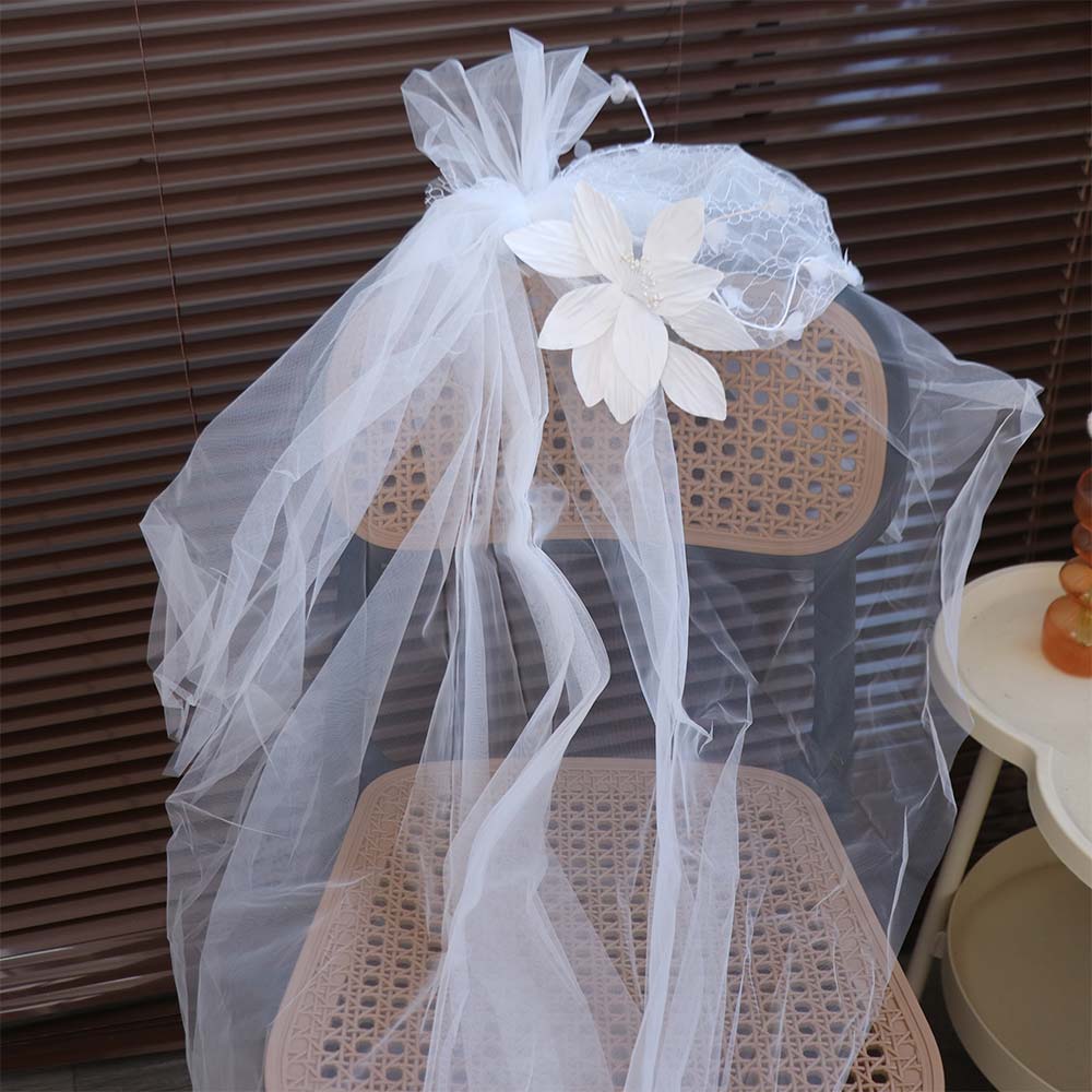 French Style Bridal Headdress Retro Wedding Headband Bridal Lace Floral Hat  Hair Accessories