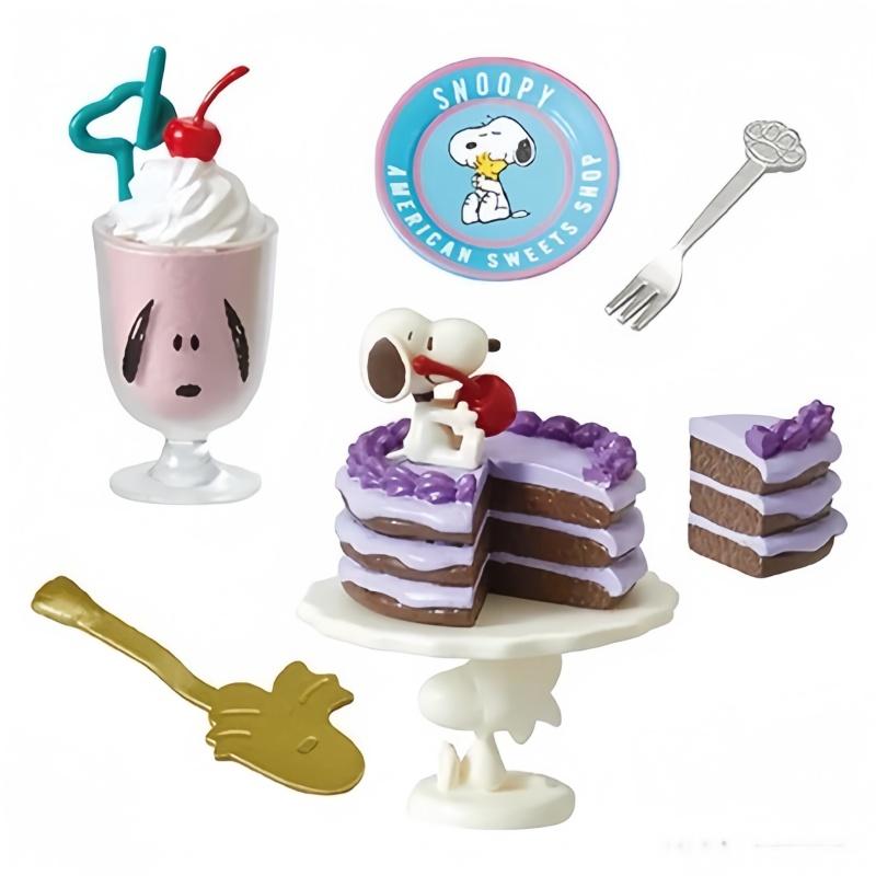 Re-Ment Of 8 Types Of Miniature Scene Model Collectible es From Rement Snoopy'S American Dessert Shop