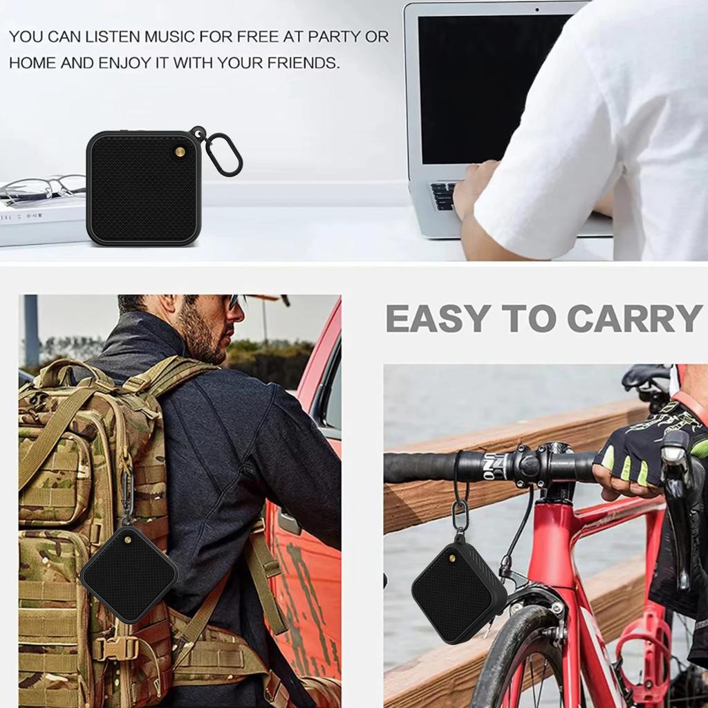 Speaker Silicone Carrying Storage Bag Portable Shockproof Protective Sleeve Anti-fall with Metal Hook for Marshall Willen