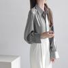 2025 Women's Stylish Satin Long-Sleeve Commuter Shirt - Slim Fit for Spring & Autumn
