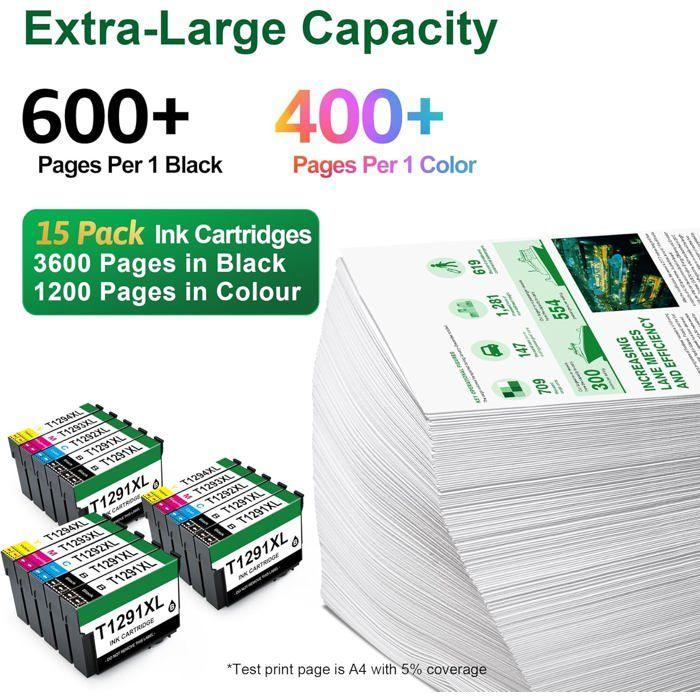 Cartouche Imprimante - TRAHOO - T1295 - 15 Cartouches - Compatible Epson - Haute Qualité