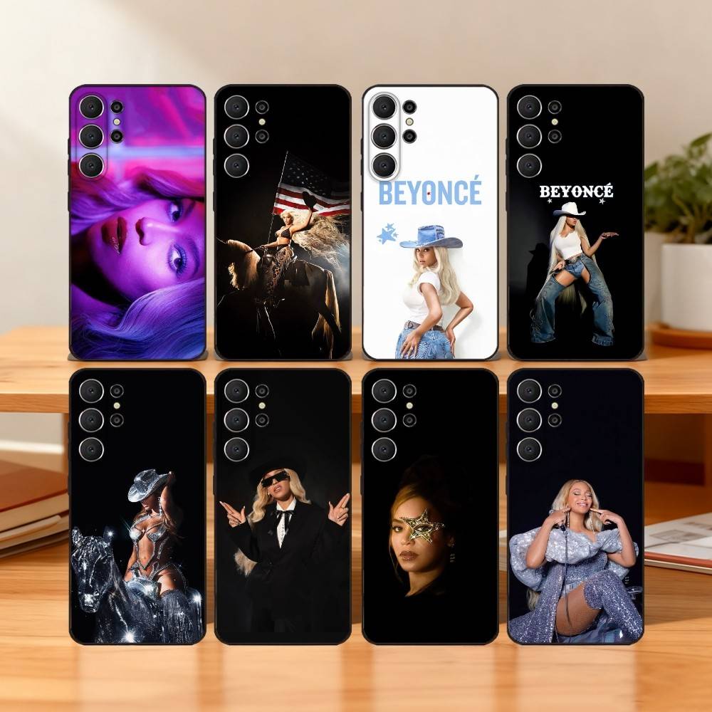 Singer B-Beyonce Cowboy Carter Phone Case For Samsung S25,24,23,22,30,21,10,9,Ultra,Plus,Lite,FE Soft Black Case