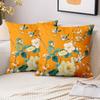 Stücke Orange Kissenkissen mit Vogel- und Blumenmuster Polyester-Kissenbezug Sofa Dekoratives Kissenbezug Kopfteil-Kissen