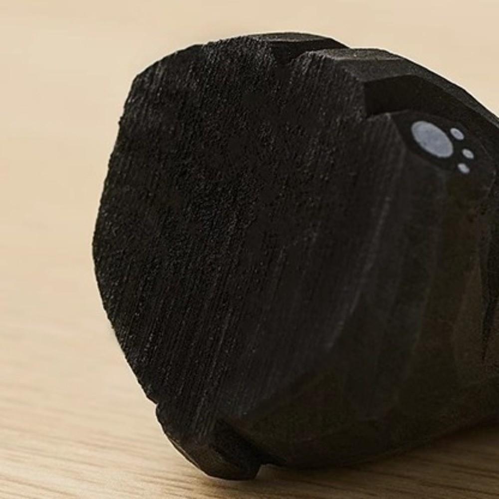 Solid Wood Hand Carved Bear Figurines Mini Bear Ornaments Small Chair Ornaments  Table Decorate