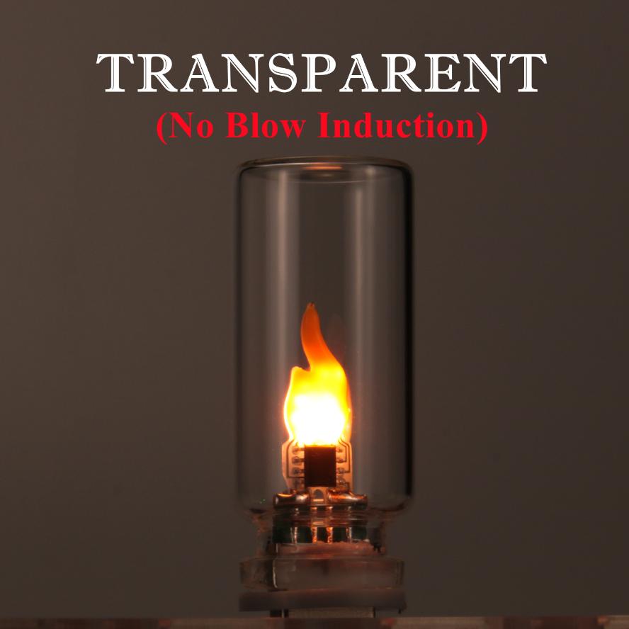 LED Flame Filament Frosted Clear Glass Night Light USB Blow Control Flashing Candle Light for Car Home Room Laptop PC Decoration