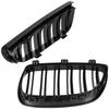 BMW 3 E92 E93 06-10 Kühlergrill-Einsätze zwischen den Scheinwerfern (Nieren) linkes + rechtes Set SCHWARZ GLÄNZEND DOPPELSTREIFEN