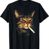Funny Smoking Cat Cigarette Kitten Meme Stupid Brainrot T-Shirt