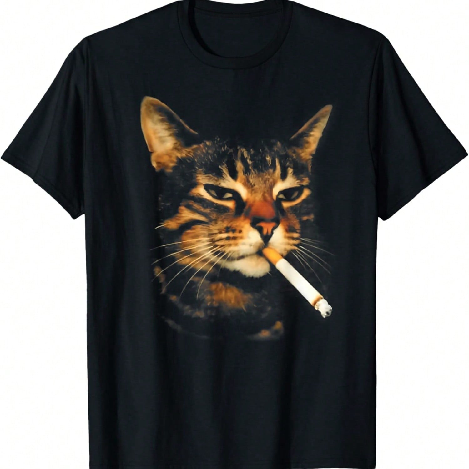 Funny Smoking Cat Cigarette Kitten Meme Stupid Brainrot T-Shirt S разноцветный