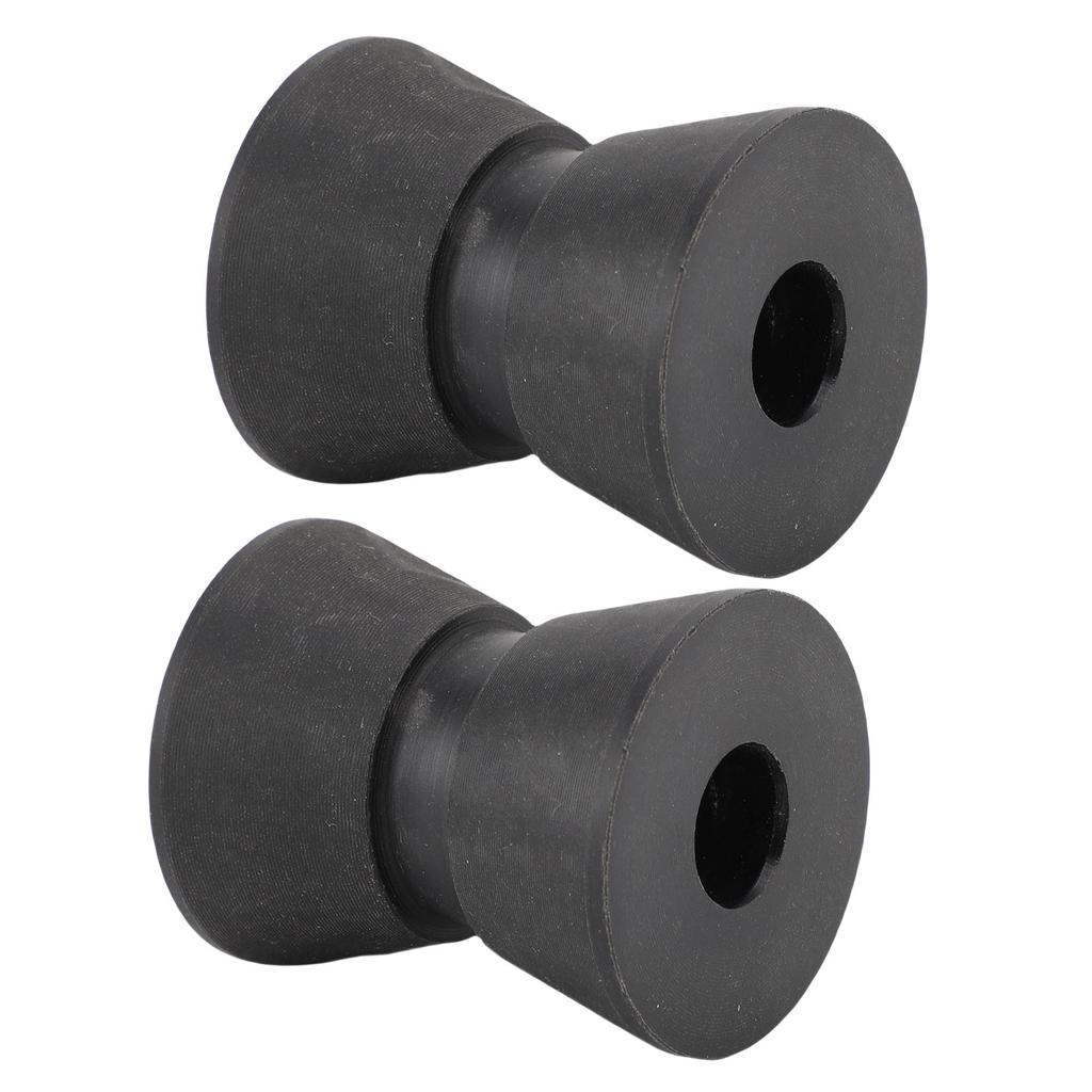 2Pcs Boat Trailer Roller 1.5 X 1.9in Nylon Anti Scratch Bow Roller Assembly for Yacht Marine Motorboat Black