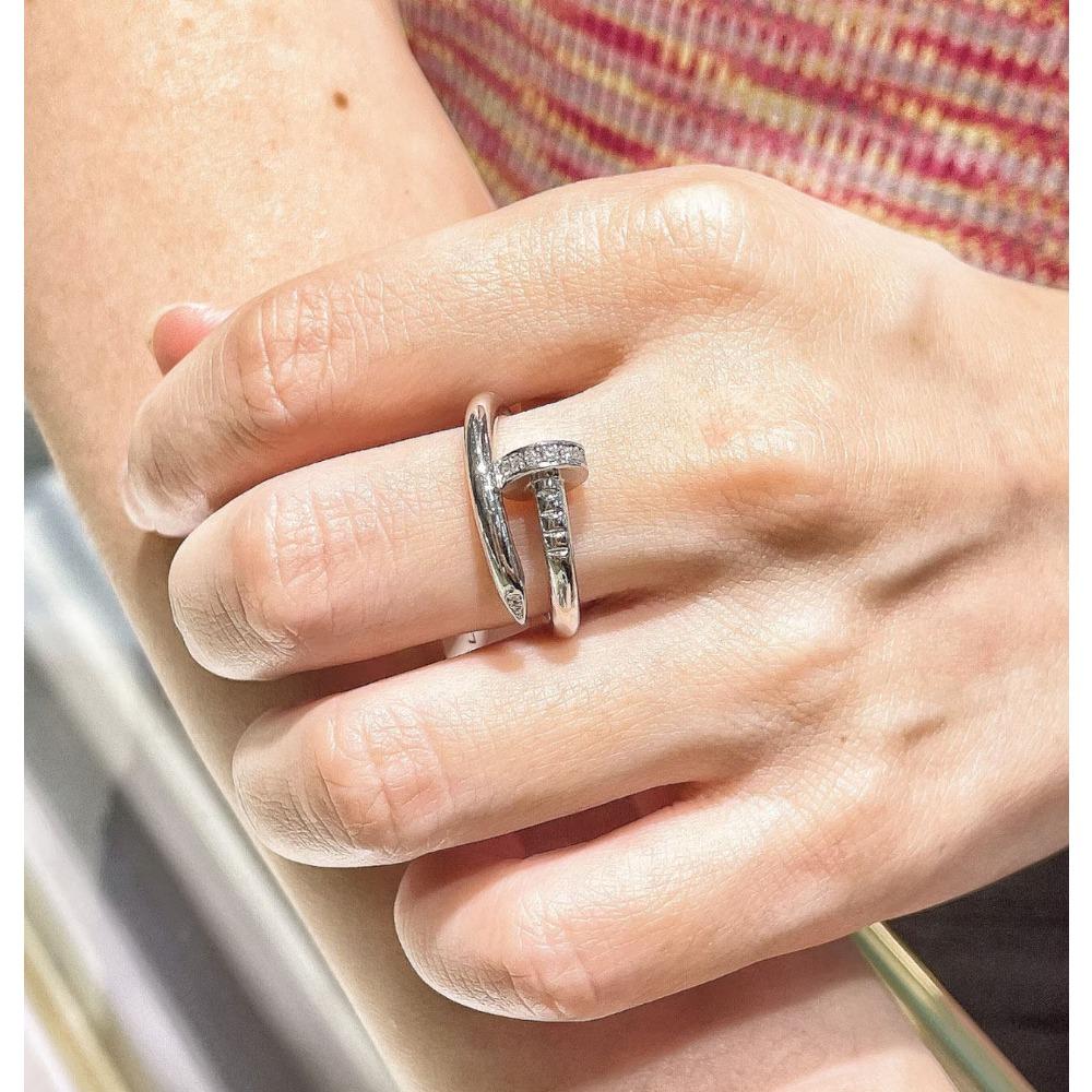 Nail Ring Plated with 8K Rose Gold, Couple Men's and Women's Ring Gypsy, High-end Full Diamond