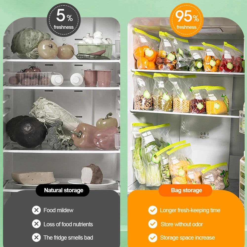 Återanvändbar Zip Lock-påse Livsmedelskvalitet Transparent Förvaringspåse med Dragkedjeförslutning Plastbehållare Resor Frys Camping Kök