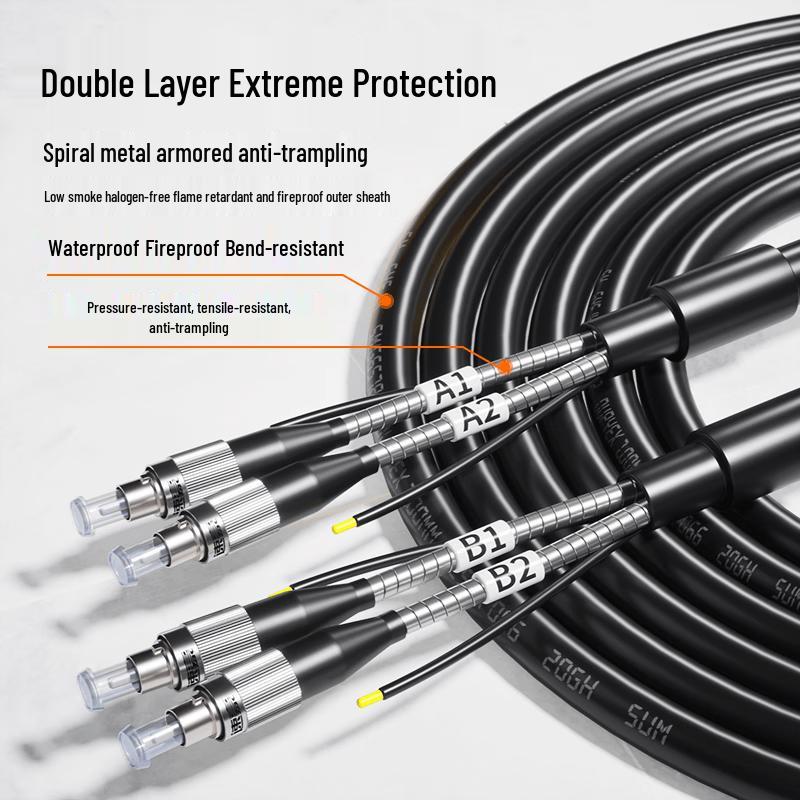 Outdoor Field Armored Single Mode FC-FC Fiber Optic Cable