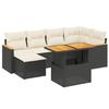 VidaXL Garden Lounge Set with Cushions 7 Pcs, Patio Sofas, Patio Furniture Set, Outdoor Furniture, Black 3273177
