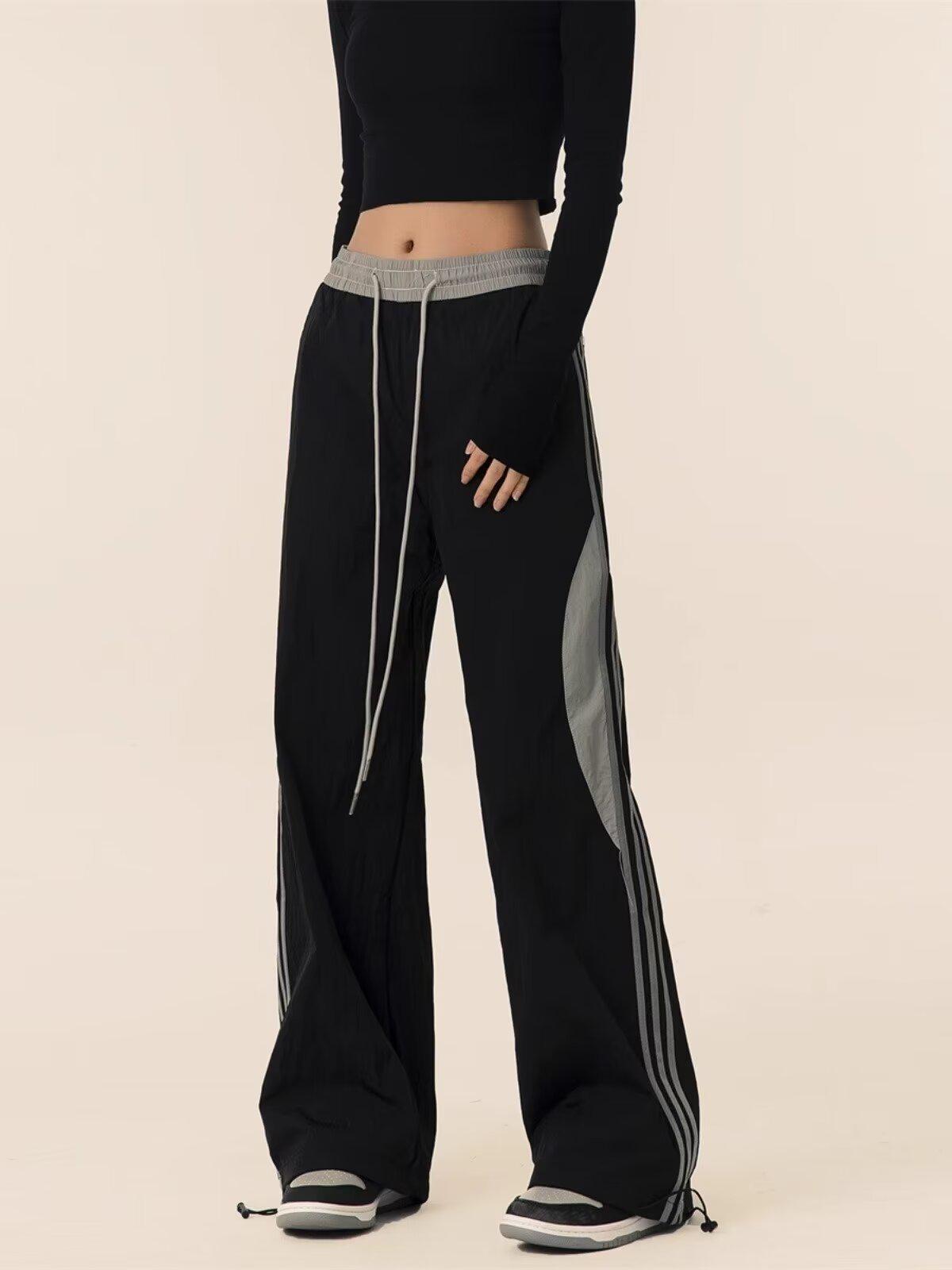 

Женские быстросохнущие широкие брюки American High Street на весну/лето L чёрный