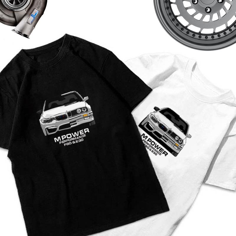BMW Three Series Short-sleeved Modified Car Clothes E30 F80 M3power Classic Performance Car Trend Pure Cotton T-shirt