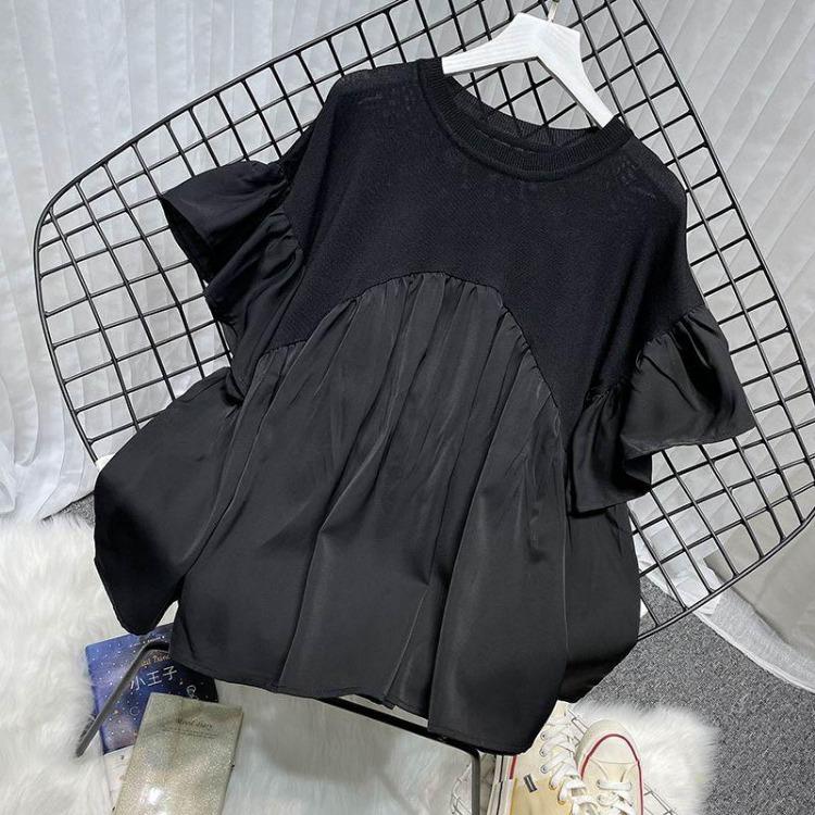 

Soft Loose Women Tops Stretchy Comfortable Daily Plus Size T Shirt Ing Shirt L чёрный
