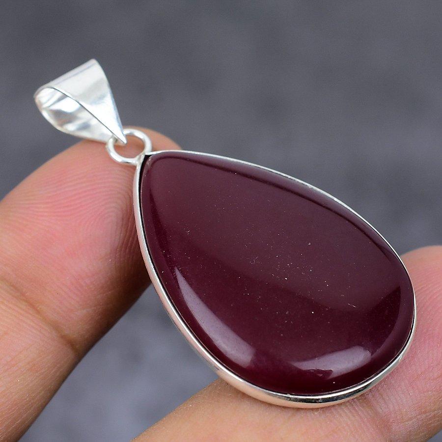 Natural Carnelian Gemstone 925 Sterling Silver Jewelry Pendant 1.77" L9A69