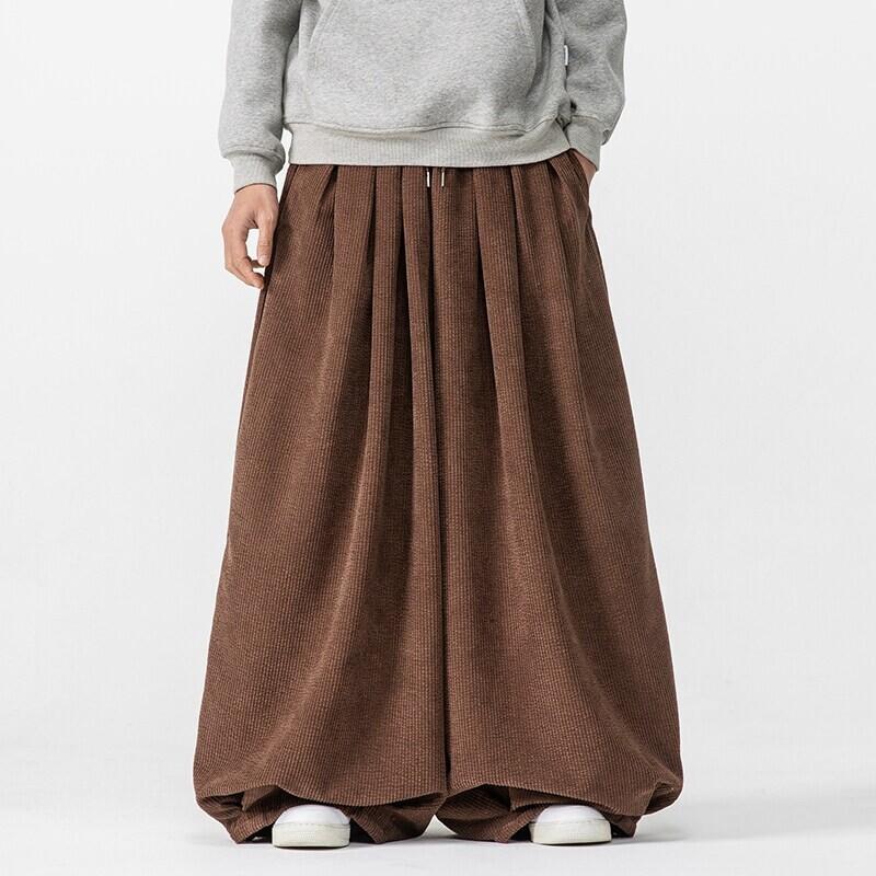 Spring New Large-size Chinese Style Loose Wide-leg Pants Japanese Corduroy Straight Harem Pants Men