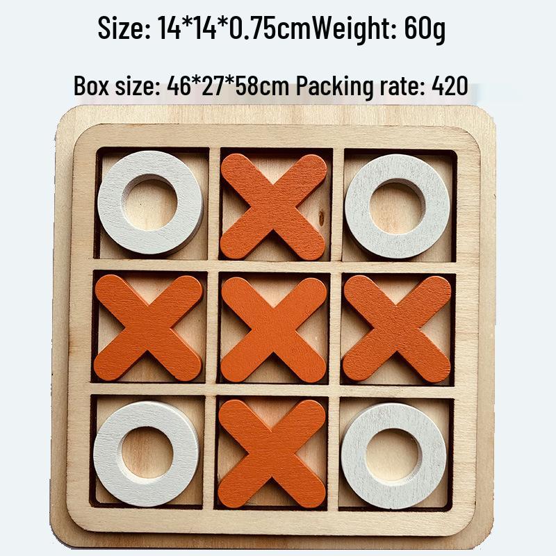 XO Wooden Tic Tac Toe Casual Battle Tabletop Game