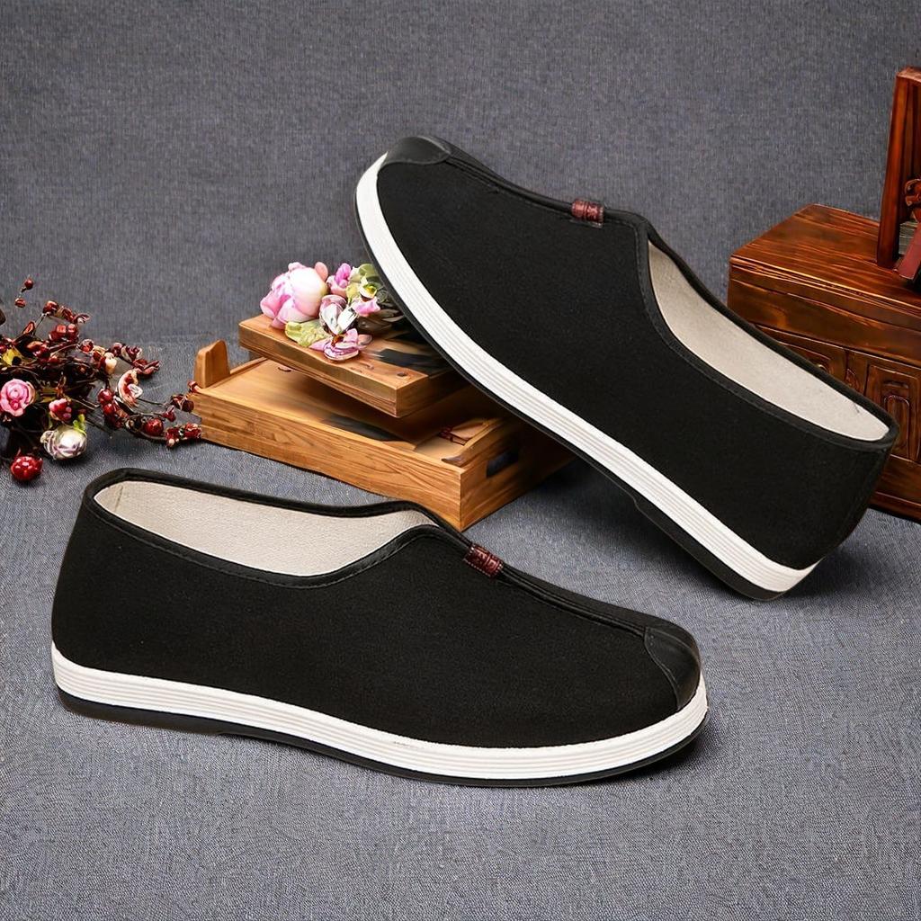 Monk Shoes Cloth Shoes Lay Shoes Soft Sole Breathable One Pedal Shoes Old Beijing Cloth Shoes Round Mouth Cloth Shoes Arhat Shoes Meditation