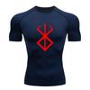 Men's Quick Dry Compression Athletic T-Shirt, Red Nordic Run