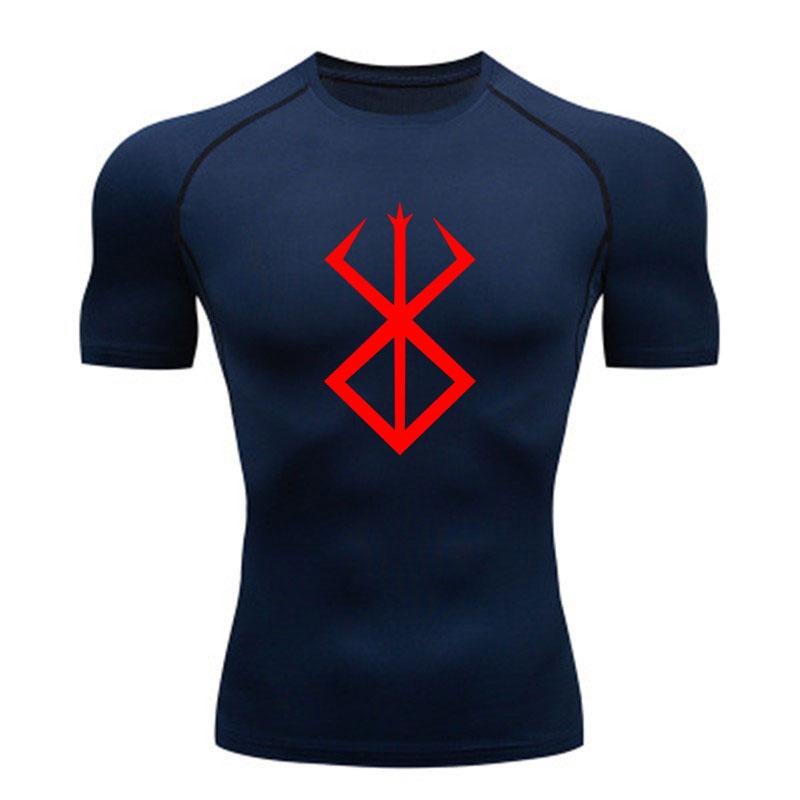 Men's Quick Dry Compression Athletic T-Shirt, Red Nordic Run