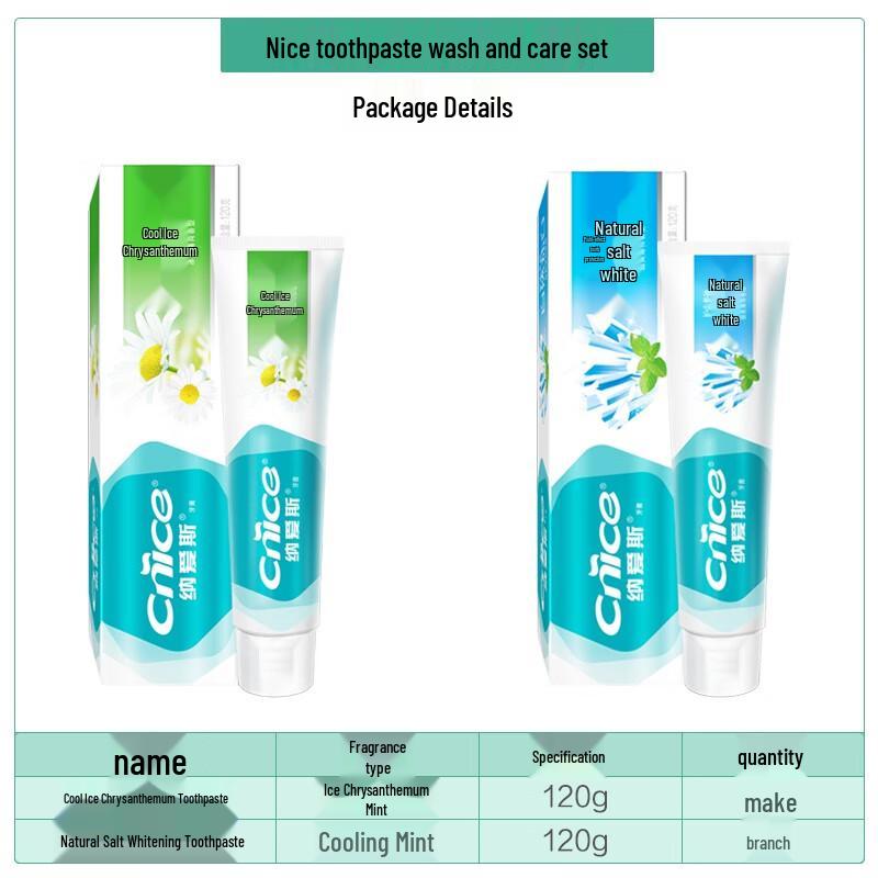 Nice Toothpaste Dual Pack - Natural Salt & Cool Chrysanthemum