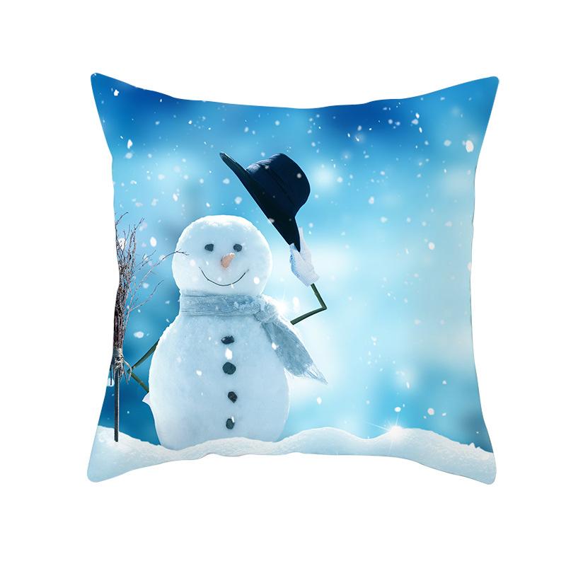 New Christmas Snowman Pillow Cover Festive Home Sofa Pillow Cover