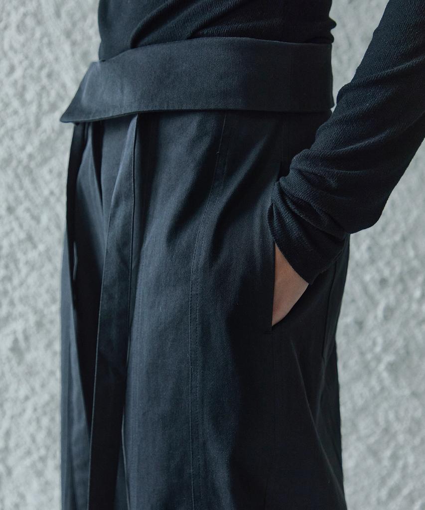 Ihr Folding Wide Pants With Belt / Black