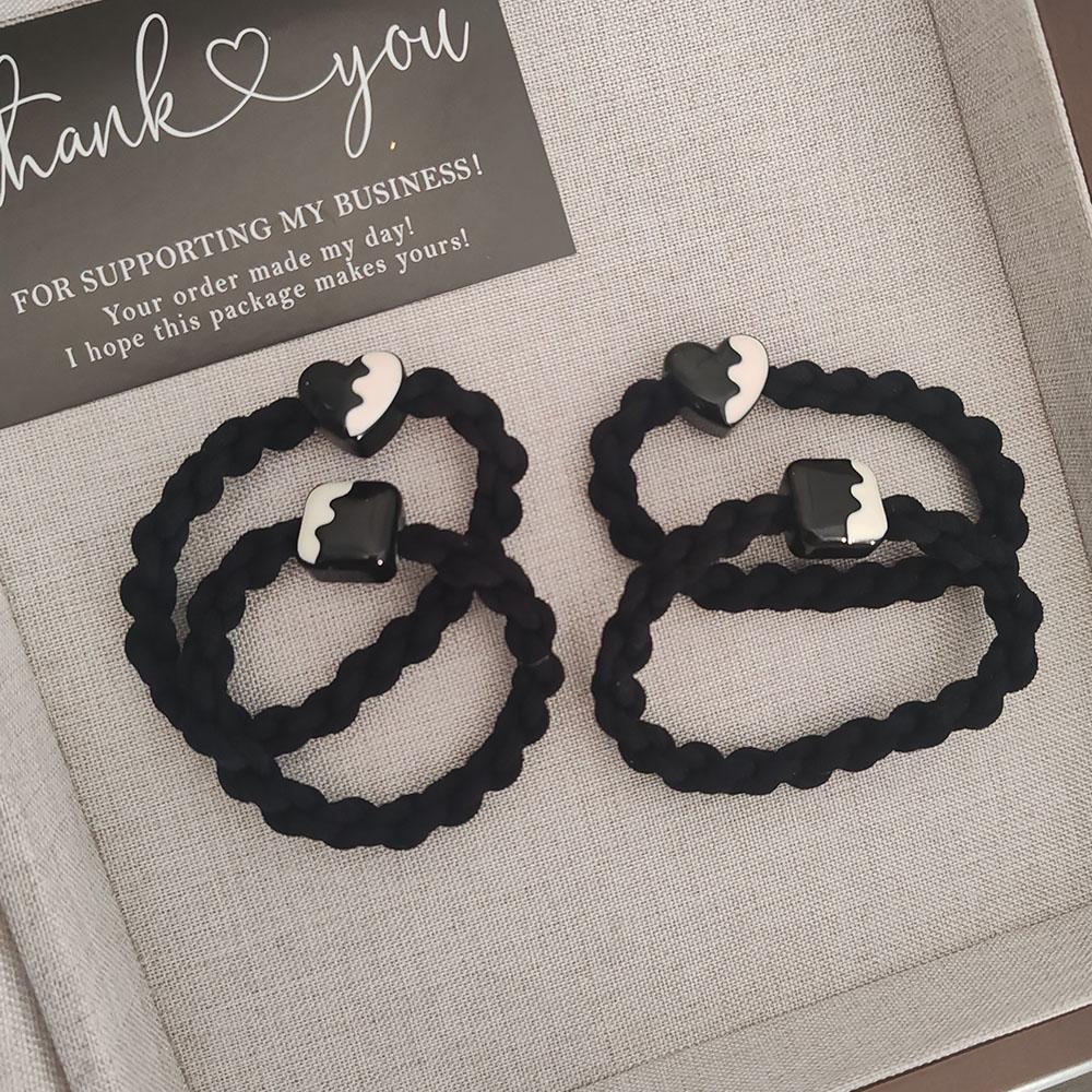 

4 шт. Корейская более толстая милая красная сердечко высокая эластичность плетеная повязка на голову резинки веревка для женщин девушек держатель для хвостика аксессуары для волос