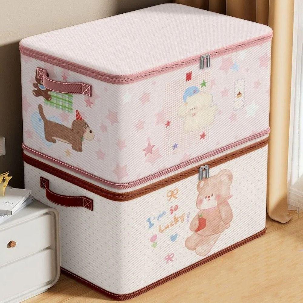 Cartoon Folding Clothes Storage Box Dust-proof Quilt Pants Sweater Storage Box  Blanket