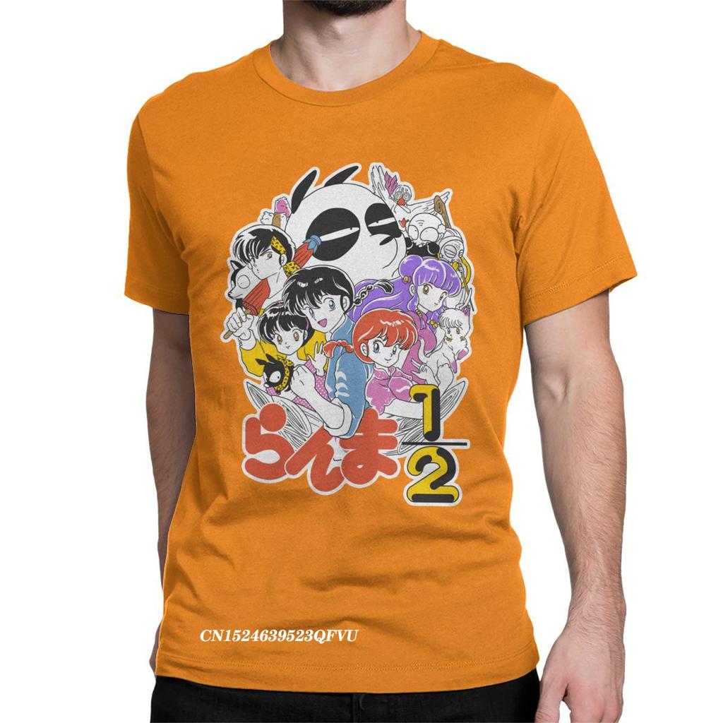 Awesome Ranma 1/2 Anime Changing Warrior T-Shirts Men Round Collar Pure Cotton Tshirt Harajuku Tees Adult Tops