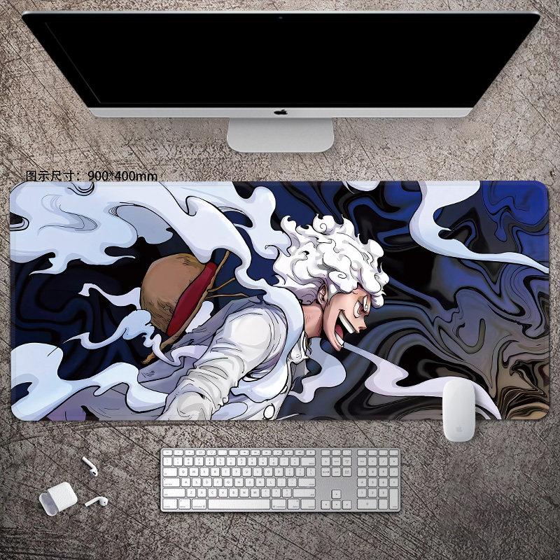 Animation Office Luffy Roronoa Zoro E-sports Gaming Table Mat ONE PIECE Leather Mouse Pad Boys Oversized Computer Keyboard Pad