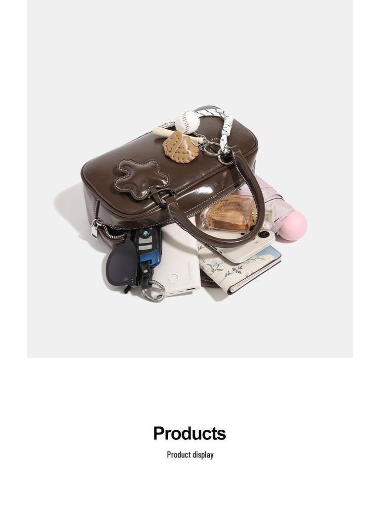 Niche Beta Women's Retro Bowling Bag Collection - 2024 Autumn/Winter Boston Shoulder Crossbody Handbag