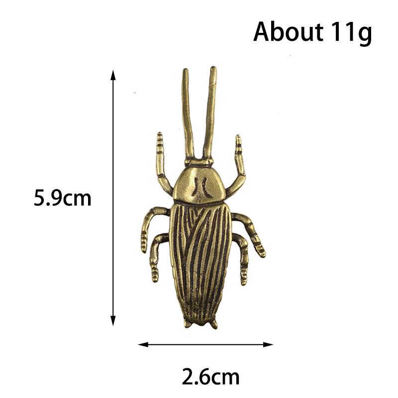 Antique Solid Brass Insect Cockroach Figurines Miniature Tea Solid Pet Funny Beetle Crafts Collection Desktop Small Ornaments