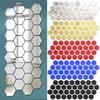 Adesivos de parede de espelho 3D acrílico autoadesivo hexagonal adesivo de espelho mosaico arte decalques de parede azulejos faça você mesmo decoração de quarto sala de estar