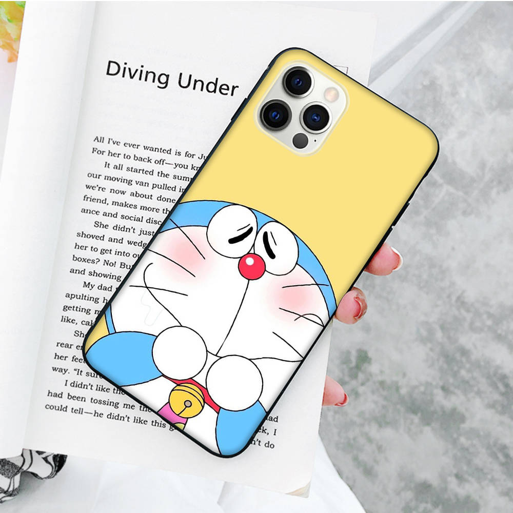 JW82 Doraemon Black Soft Case for Samsung Note 20 Lite S24 Ultra S23 A03 A05 A06 A11 A71 A15 A16 A13 A24 A25 A33 A52 A53 A50 M55 M35 Plus