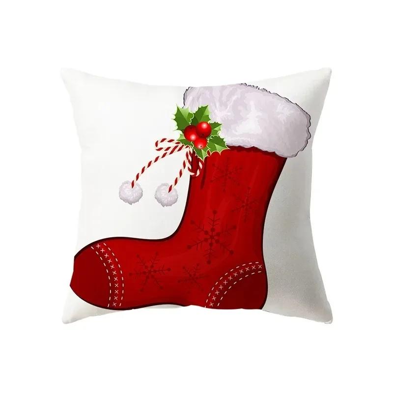 Christmas Theme Decorative Printed Pattern Cushion Cover Home Decoration Living Room Sofa Pillow X