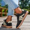 Lucyever Women's Autumn Trend Lace Up Sneakers Comfortable Mixed Color Flat Shoes Woman Outdoor Fashion Walking Skateboard Shoes