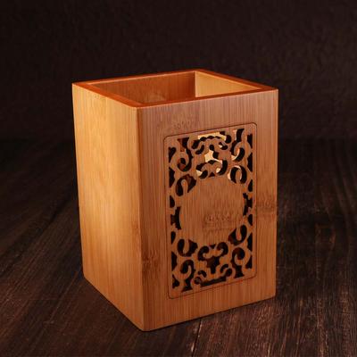 Creative Classical Bamboo Pen Holder Chinese Style Convenient Stationery Storage Tube Elegant Natural Bamboo Stick Tube Office