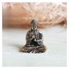 Small Creative Craft Mini Portable Vintage Brass Buddha Statue Pocket Sitting Buddha Figure Sculpture Office Desk Decor Ornament