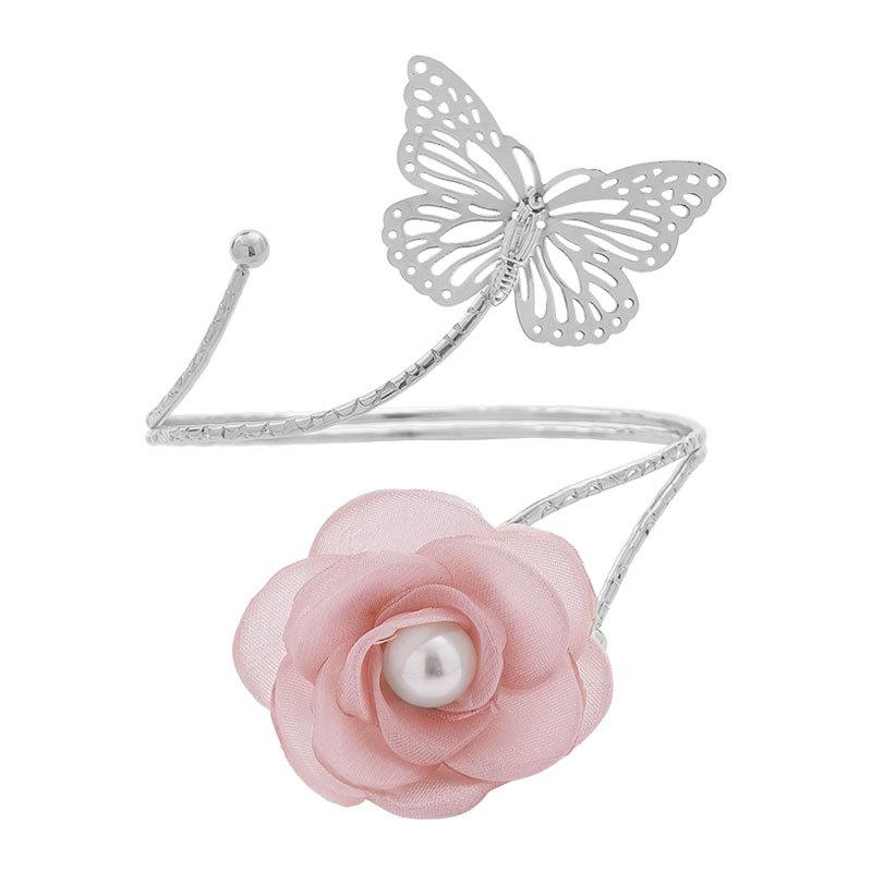 2pcs Three-dimensional Butterfly Flower Pearl Curtain Hooks Without Holes for Bedroom and Living Room Soft Decoration Curtain Ties