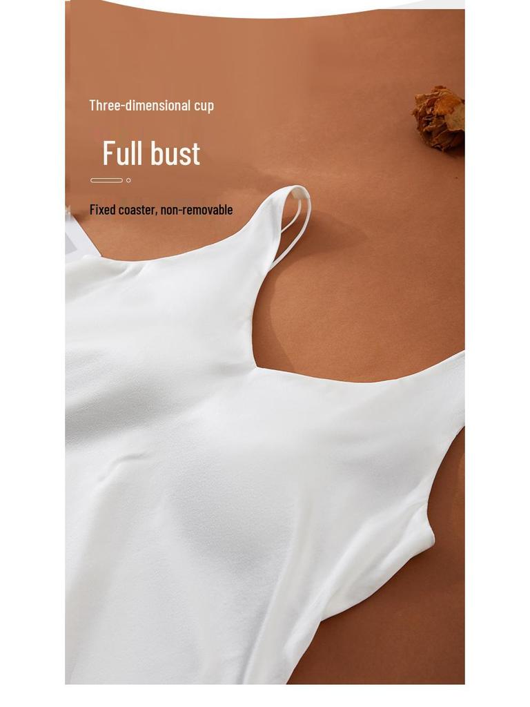 Guolian Lace Cup Silk Camisole - 19 Momme Satin, Beautiful Back Design