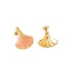 Stainless Steel Drip Oil Leaf Earrings - Fashionable and Versatile