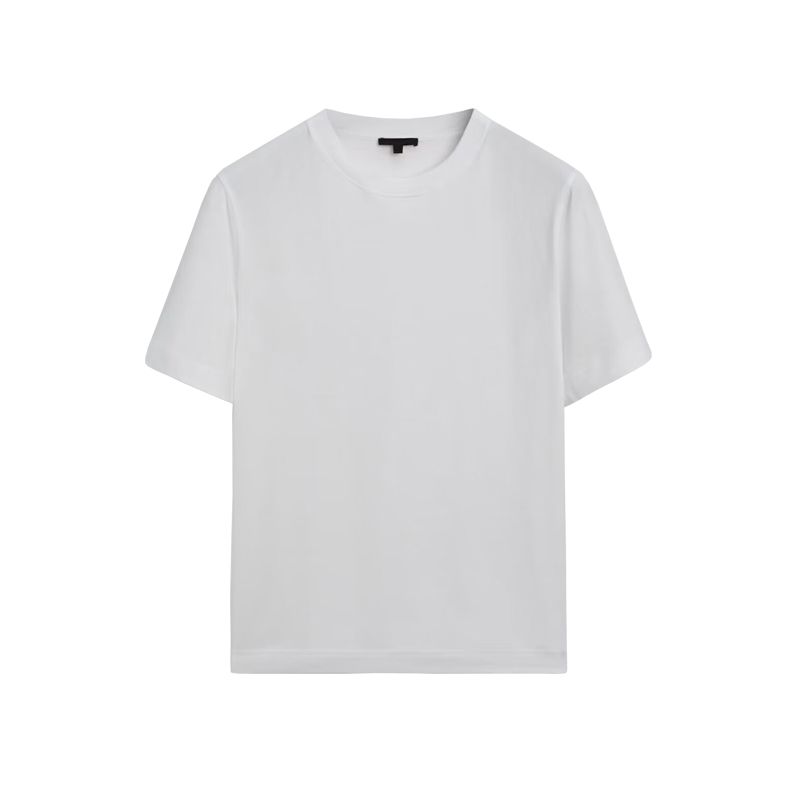 MD Spring New Arrival Women's Gray Basic Minimalist Loose Plaid Cotton Boyfriend round Neck T-shirt 6218503